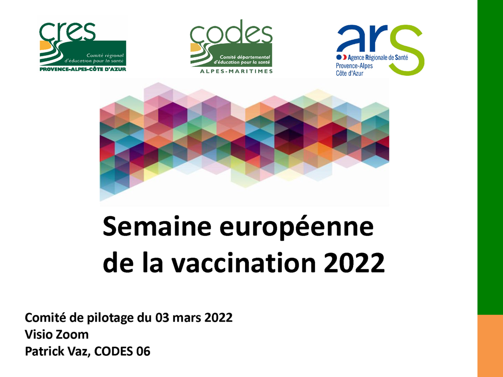 Présentation diaporama Comité de pilotage des Alpes-Maritimes de la SEV 2022