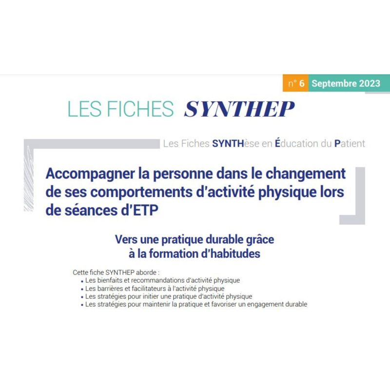 Accompagner la personne dans le changement de ses comportements d'activité physique lors de séances d'ETP