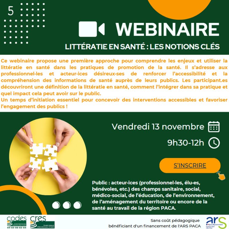 Webinaire : Littératie en santé : les notions clés