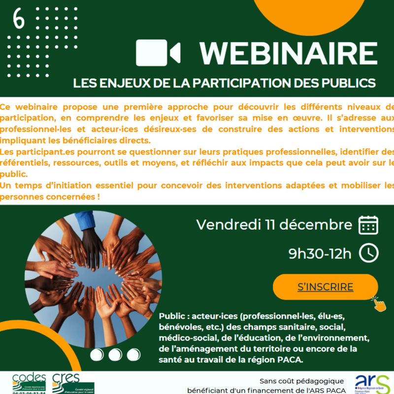 Webinaire : Les enjeux de la participation des publics