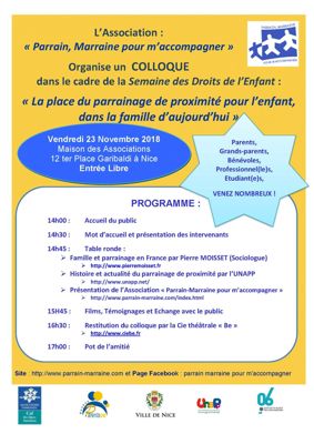 Affiche colloque la place du parrainage de proximité