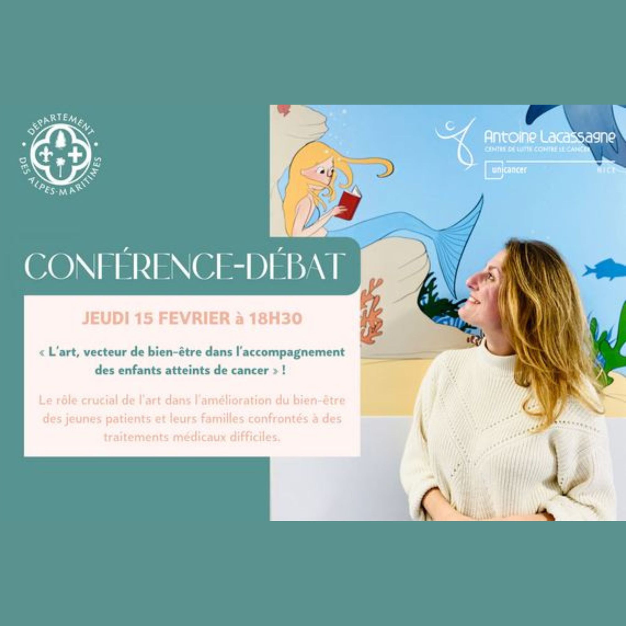 Conférence-débat « L’art, vecteur de bien-être dans l’accompagnement des enfants atteints de cancer ».