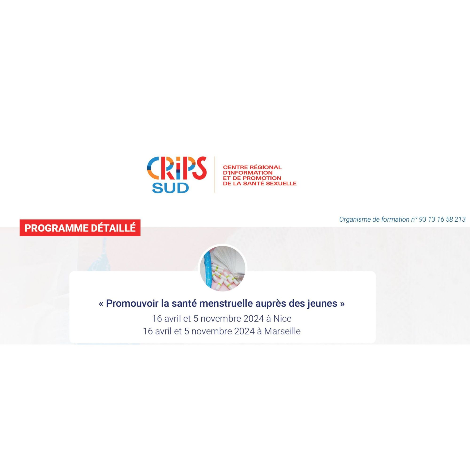 Formation « Promouvoir la santé menstruelle auprès des jeunes »