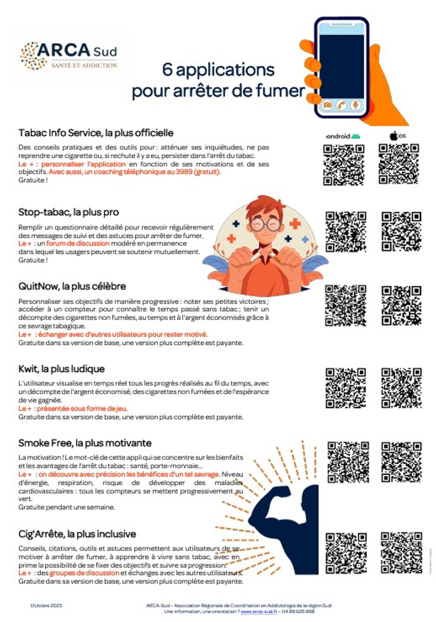 Affiche “Applications mobiles pour un sevrage tabagique”