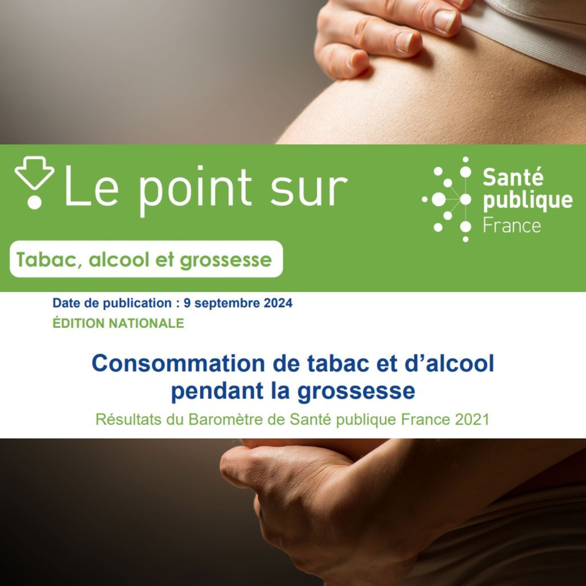 Consommation de tabac et d'alcool pendant la grossesse.
