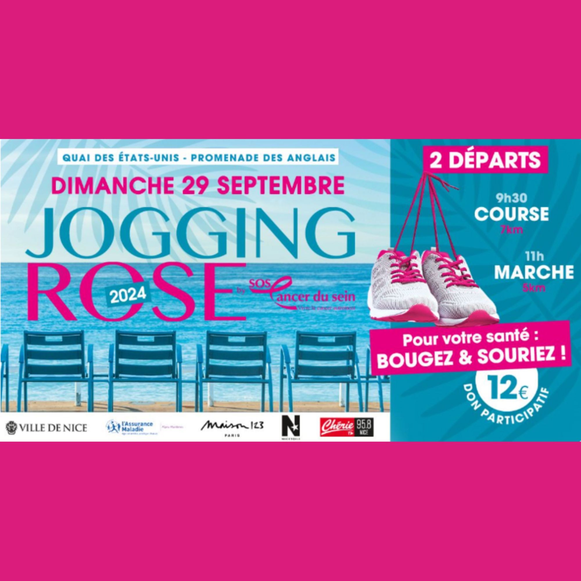 Jogging rose et marche rose à NICE