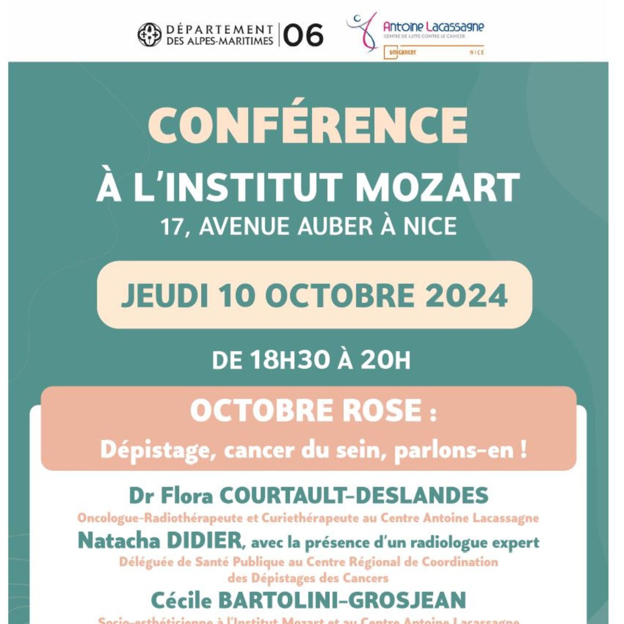 Conférence Octobre rose : Dépistage, cancer du sein, parlons-en !