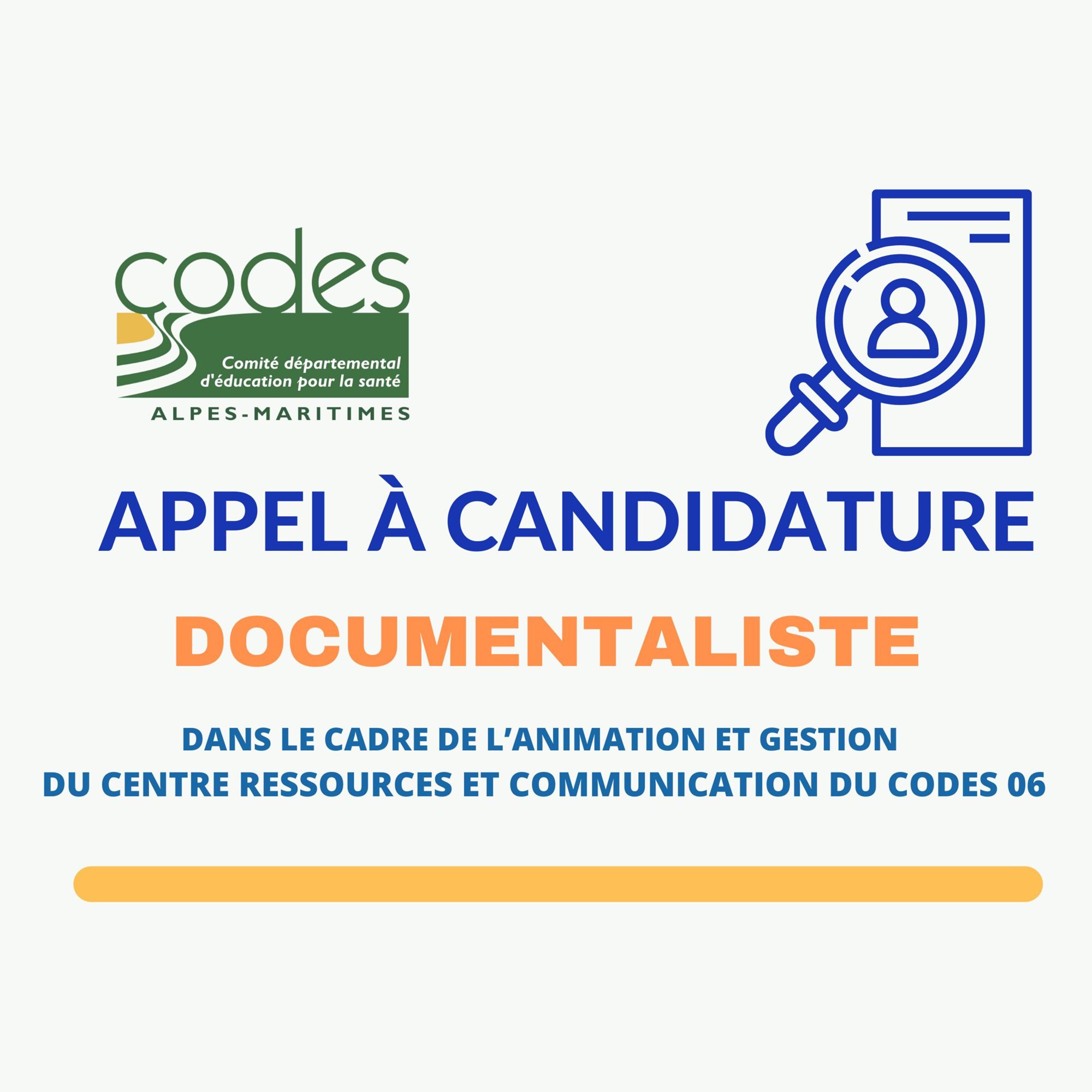 Le CODES 06 recrute un/e documentaliste 