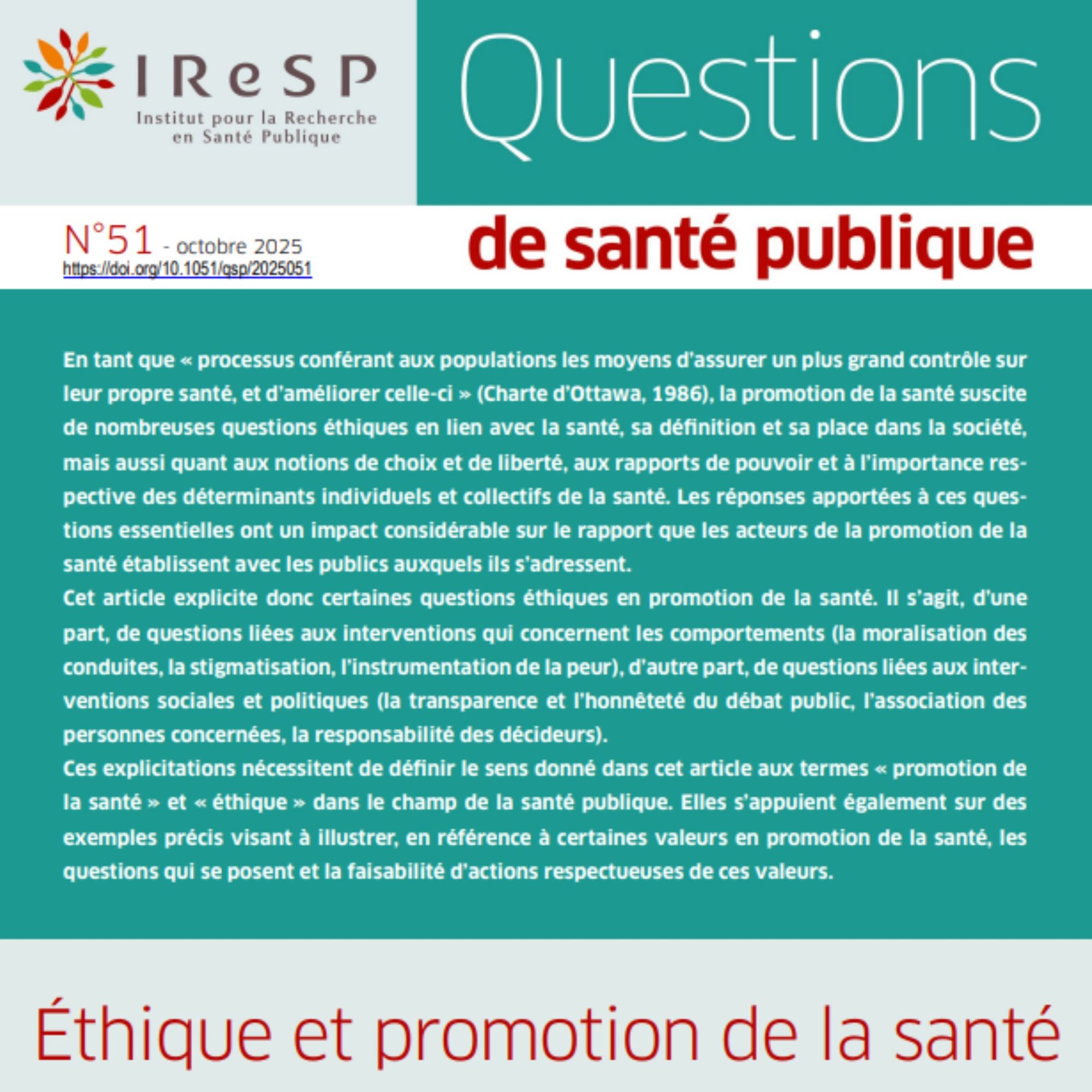 Questions de Santé Publique