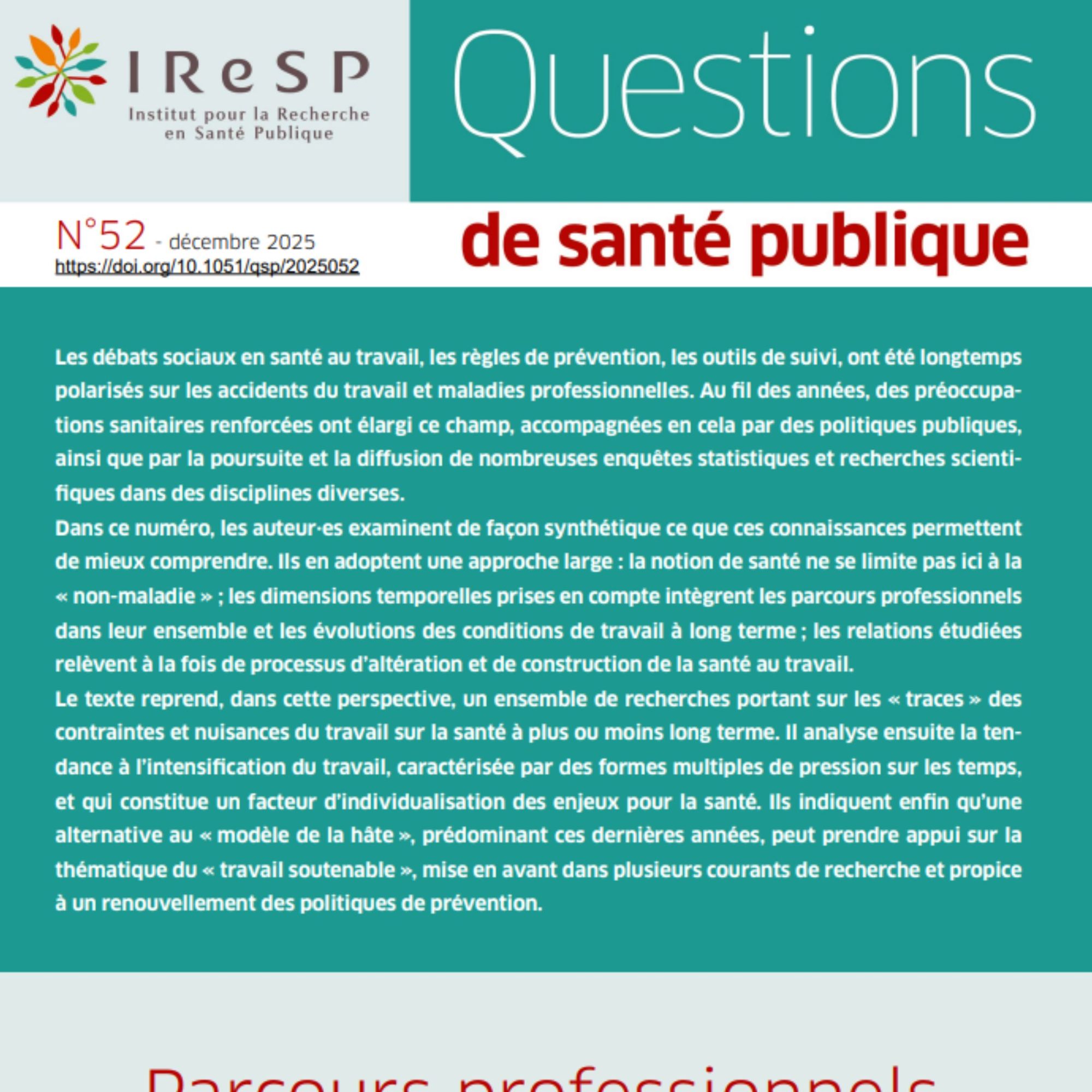 Questions de Santé Publique