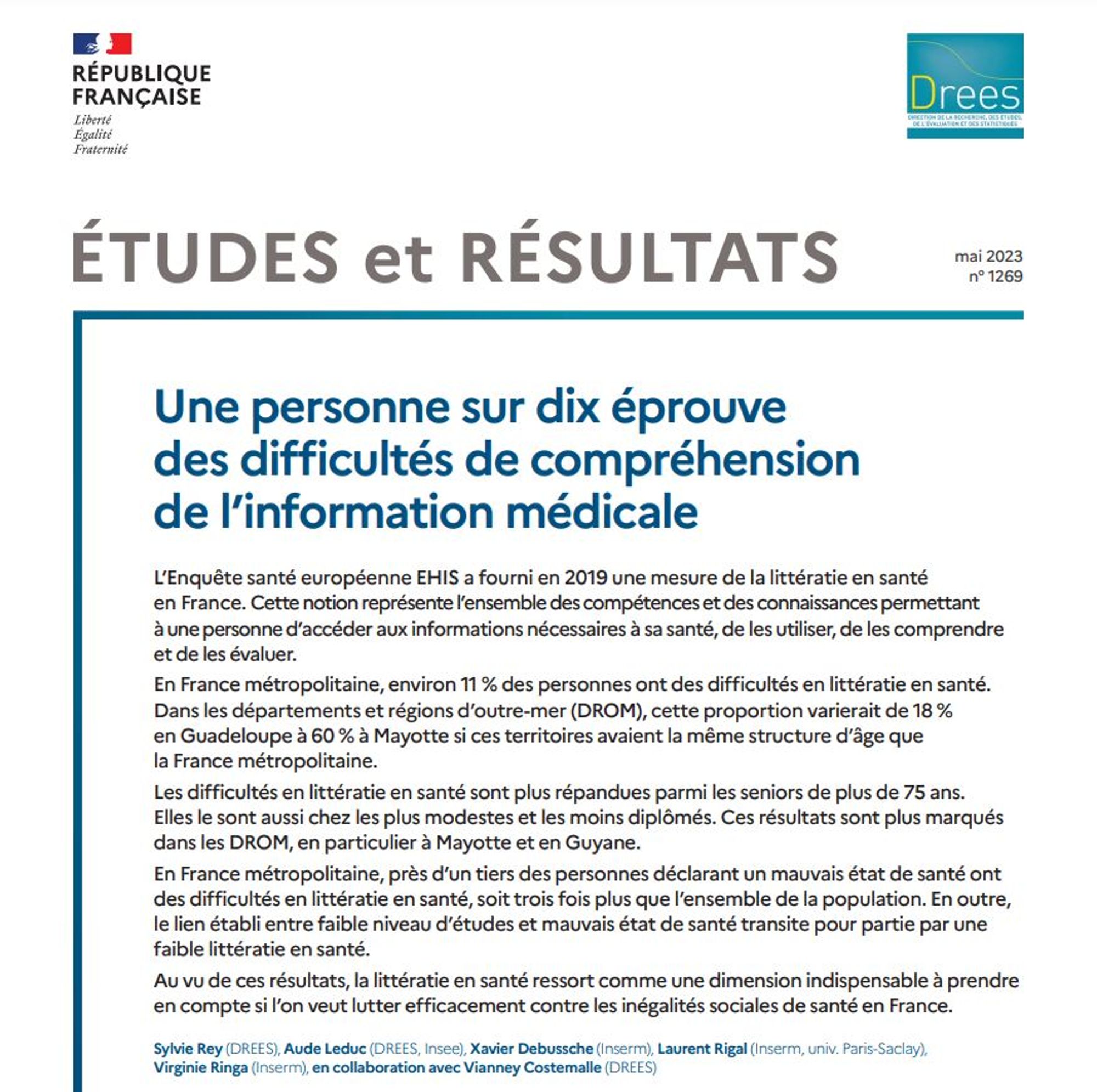 La littératie en santé en France. 