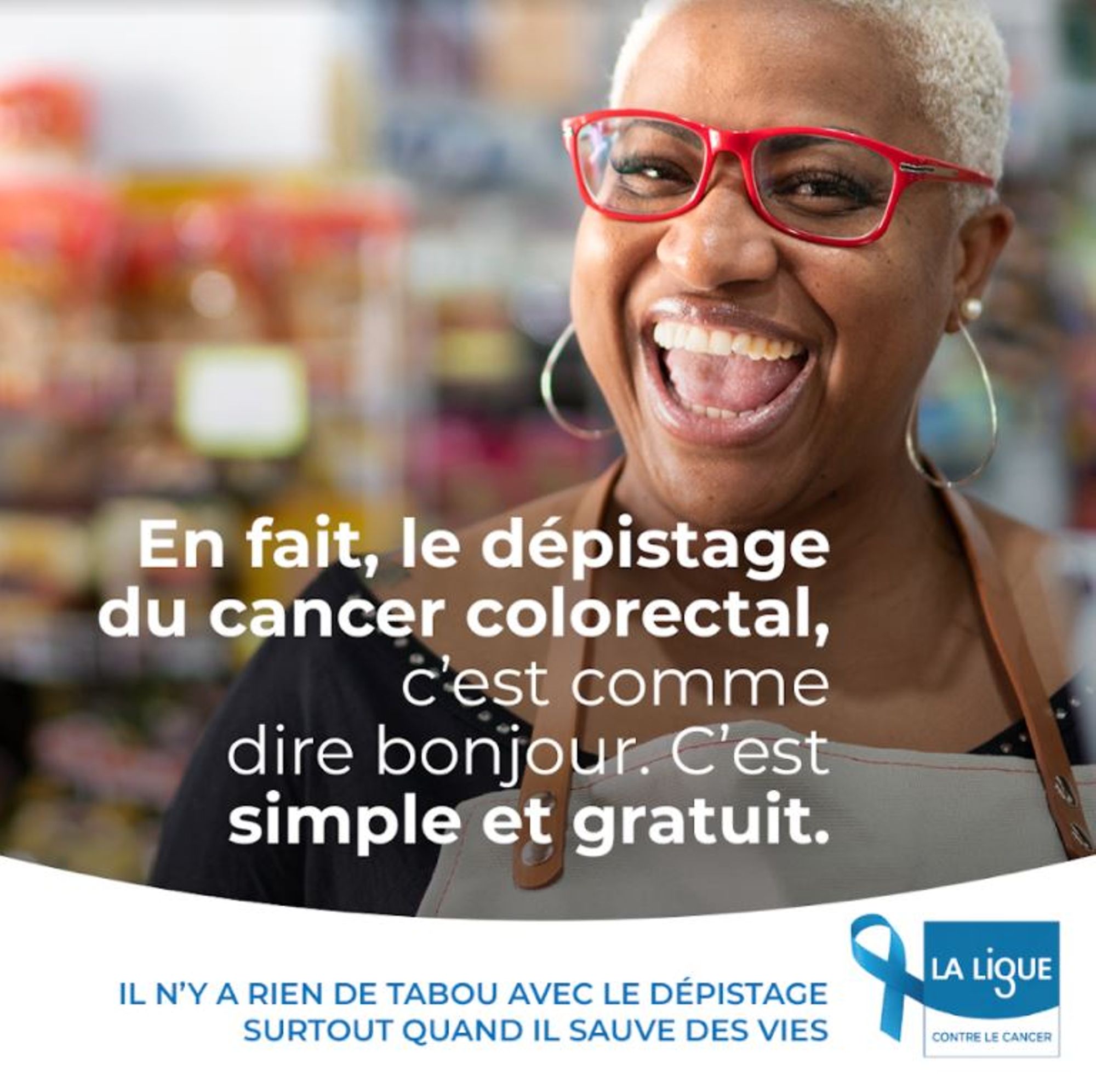 En fait, le dépistage du cancer colorectal, c'est comme dire bonjour. C'est simple et gratuit.