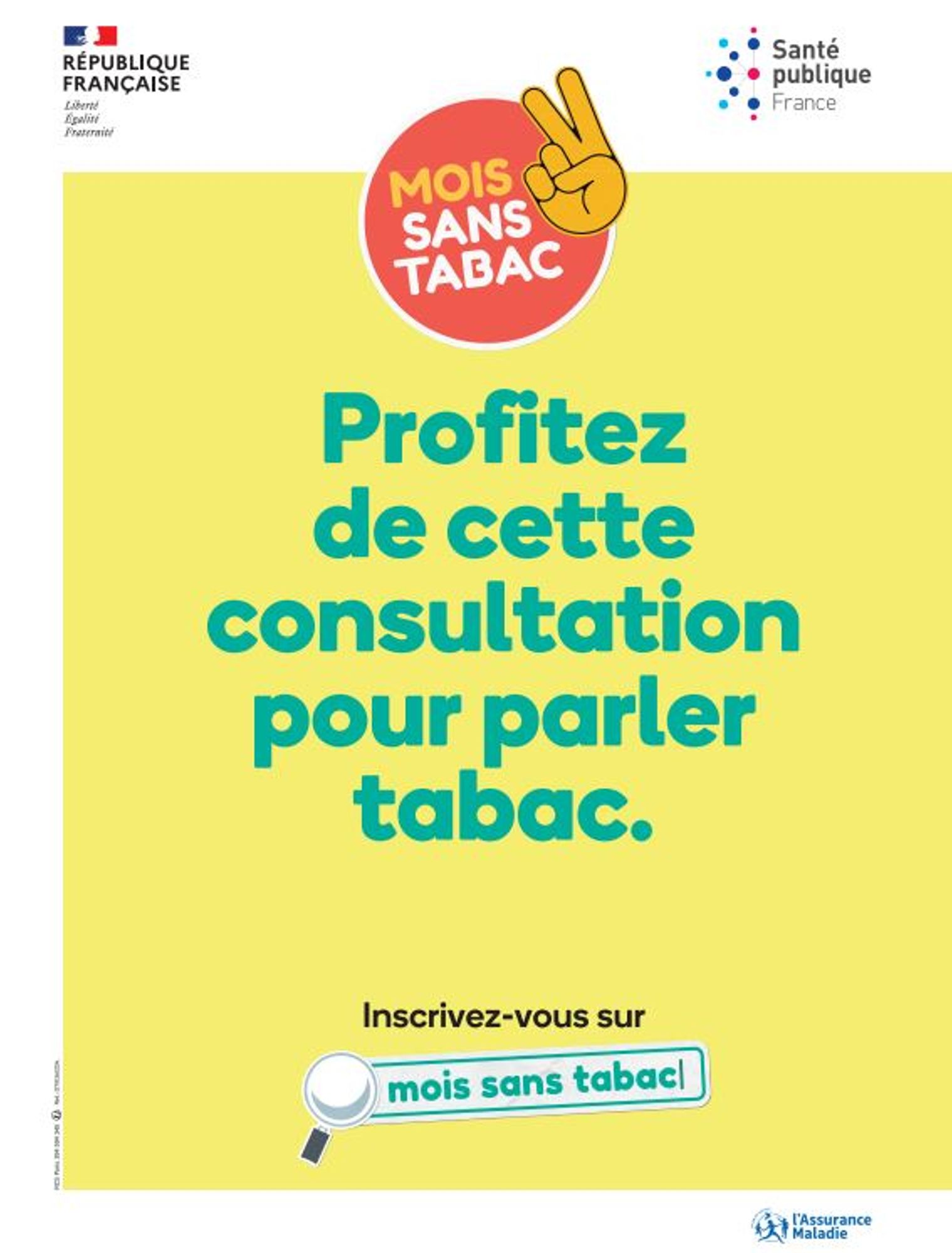Affiche pour les consultations médicales "Profitez de cette consultation pour parler tabac"