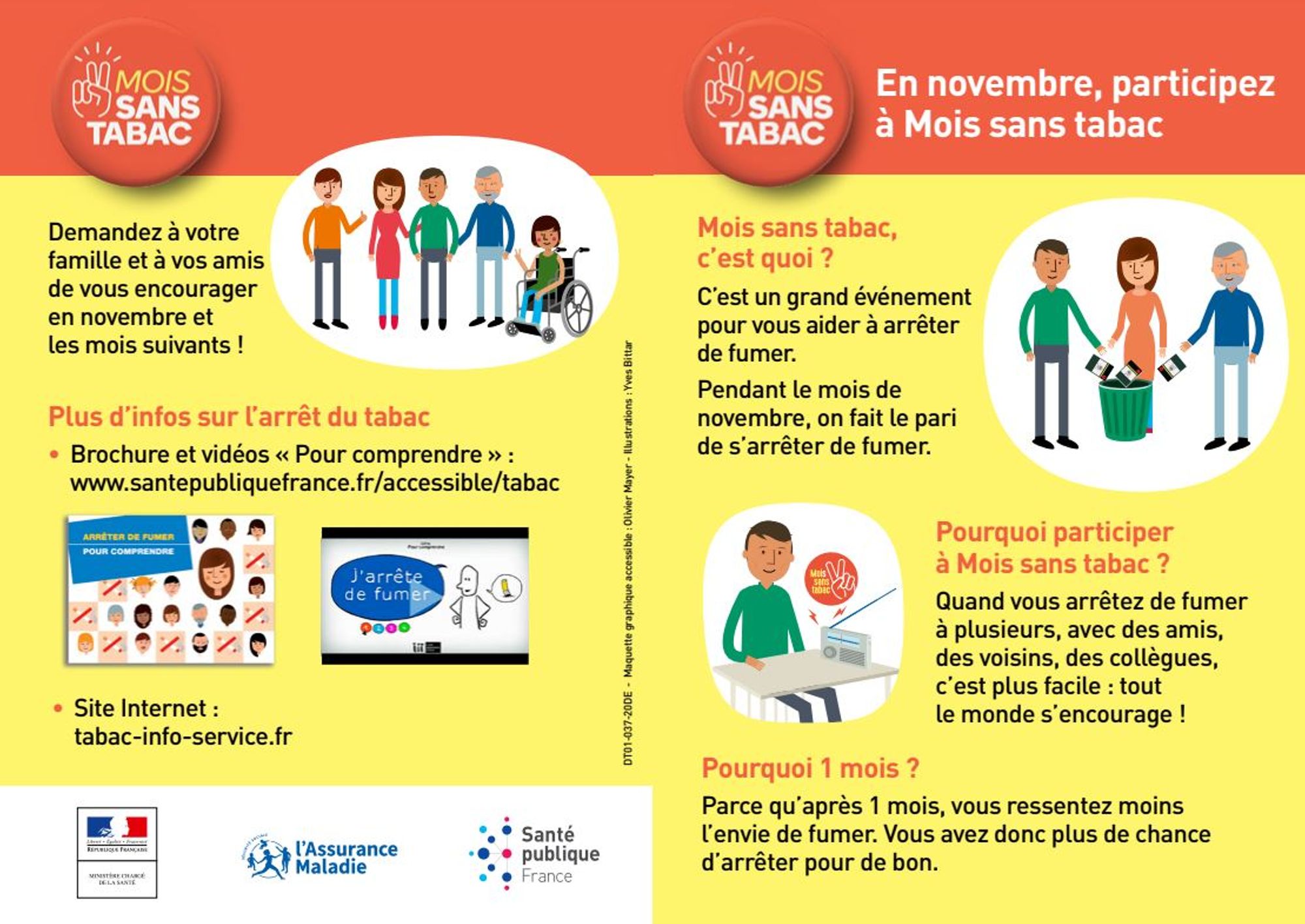Flyer Mois sans tabac accessible aux petits lecteurs
