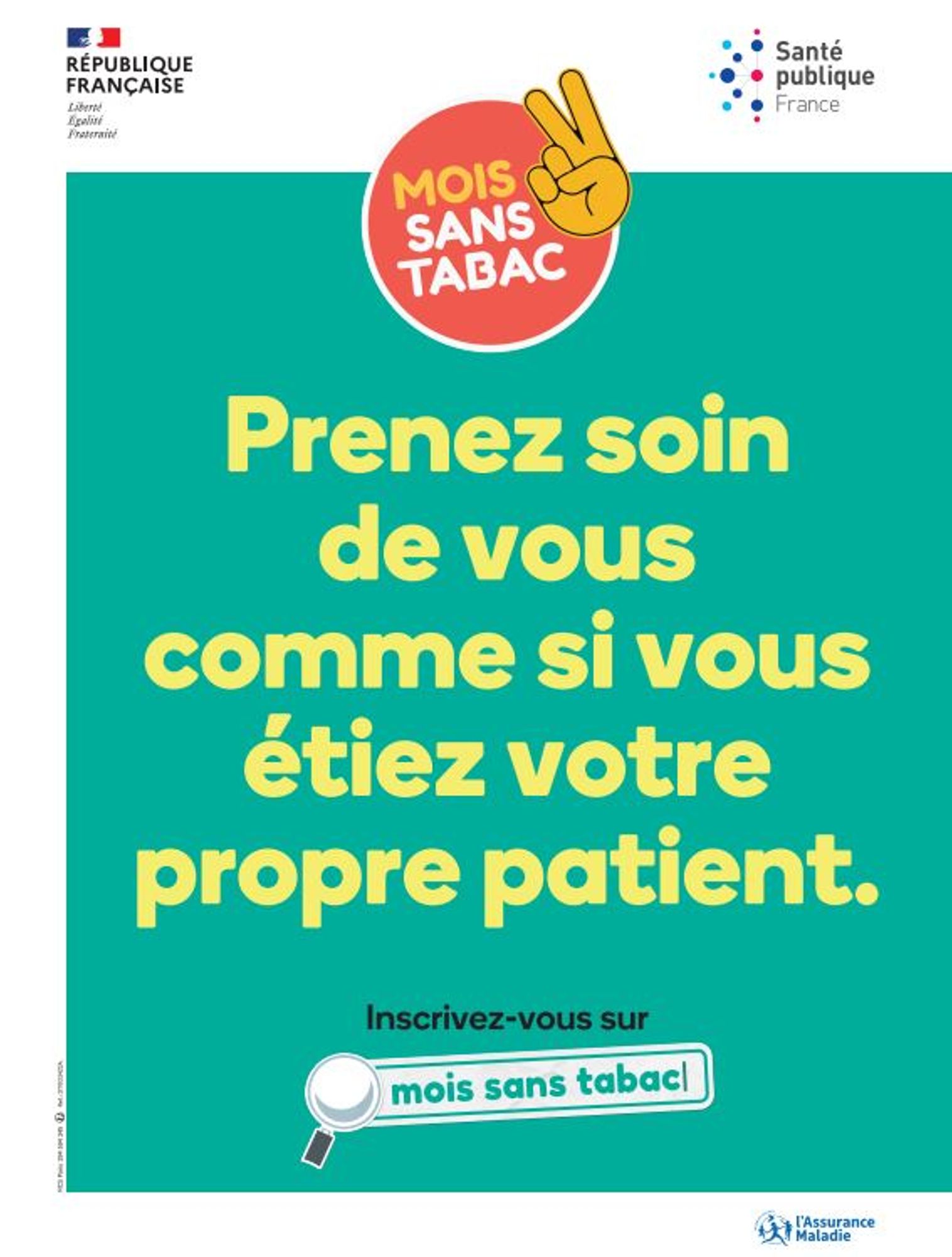 Affiche pour les professionnels de santé "Prenez soin de vous comme si vous étiez votre propre patient"