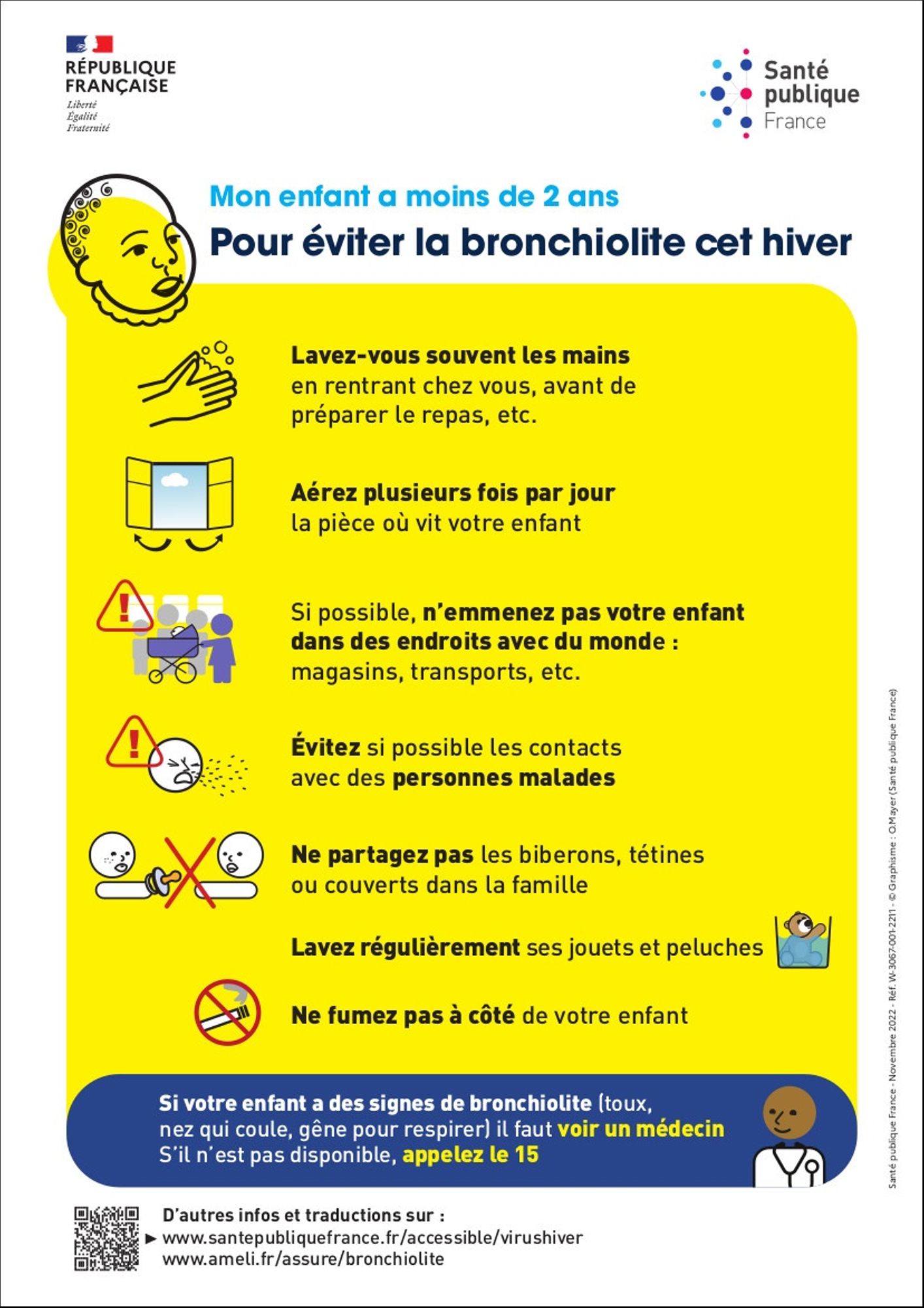Mon enfant a moins de 2 ans - Pour éviter la bronchiolite cet hiver