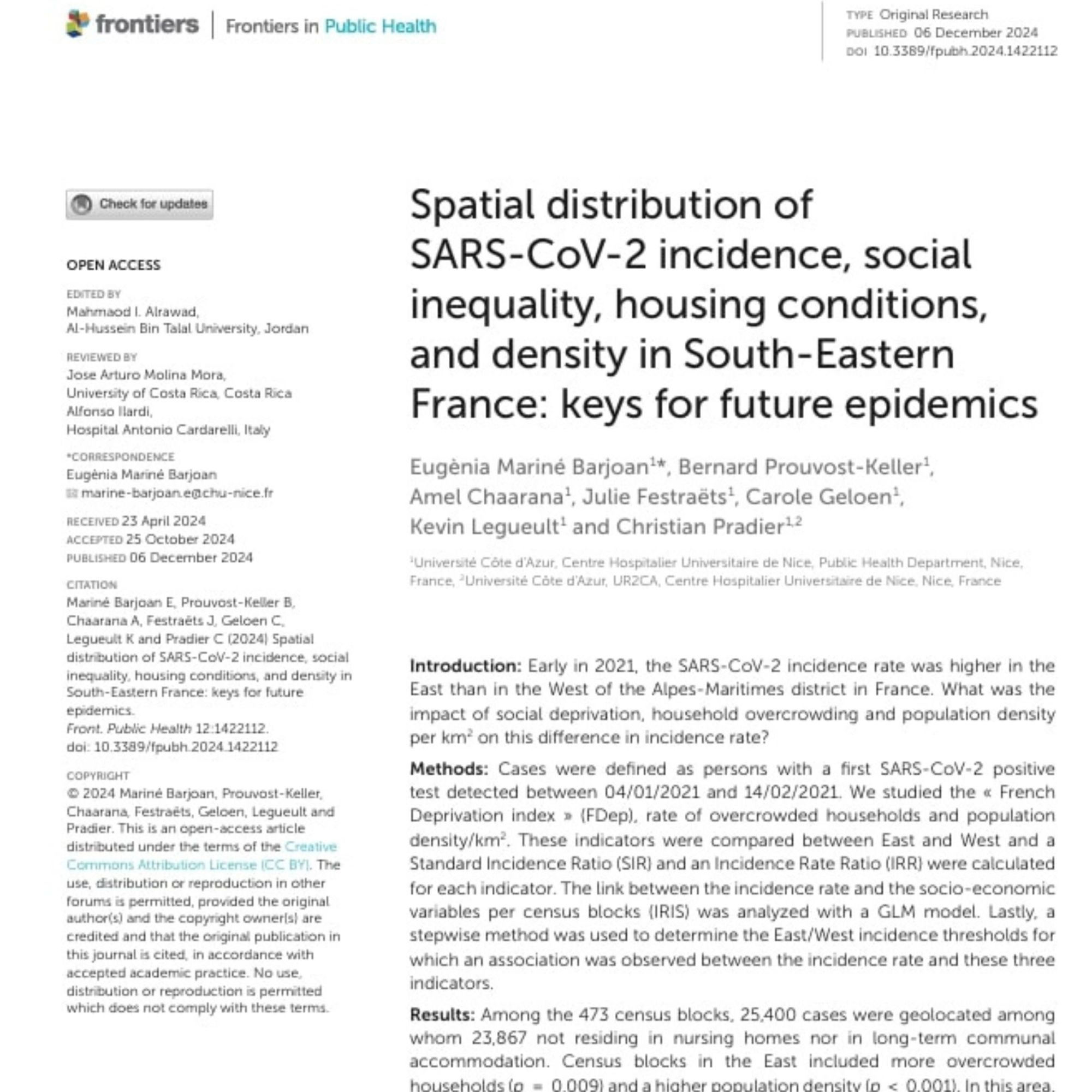 Spatial distribution of SARS-CoV-2 incidence,...