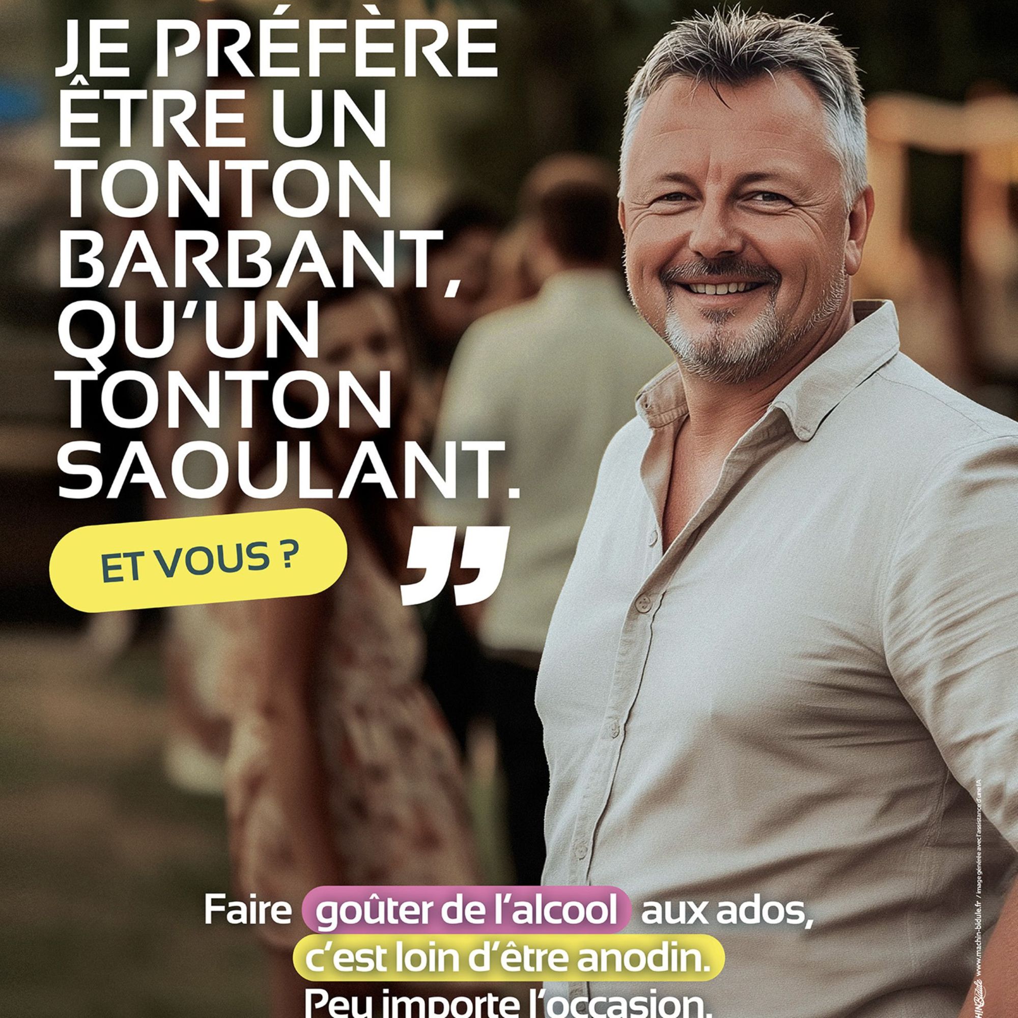 « Je préfère être un tonton barbant, qu'un tonton saoulant, et vous ? »