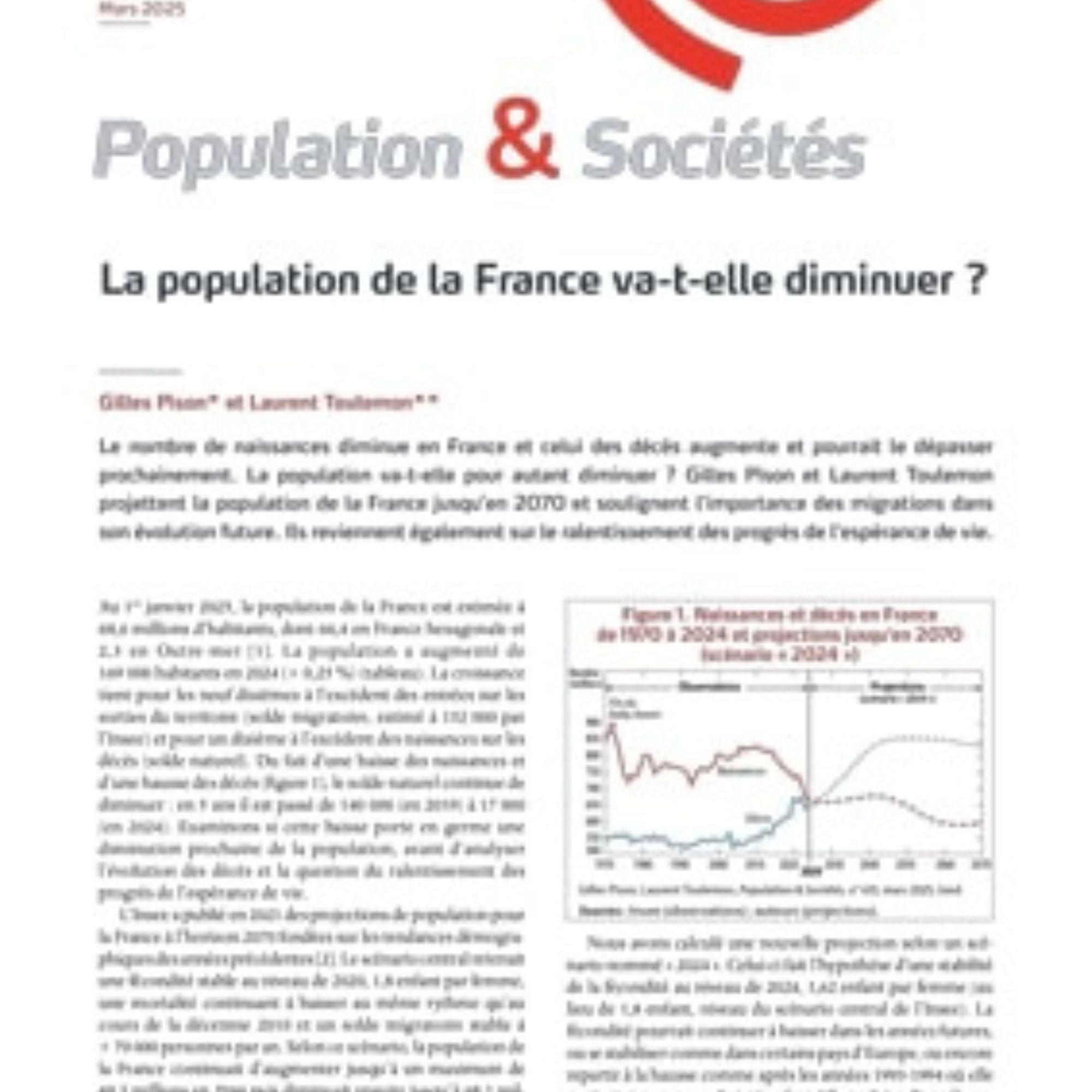 La population de la France va-t-elle diminuer ?