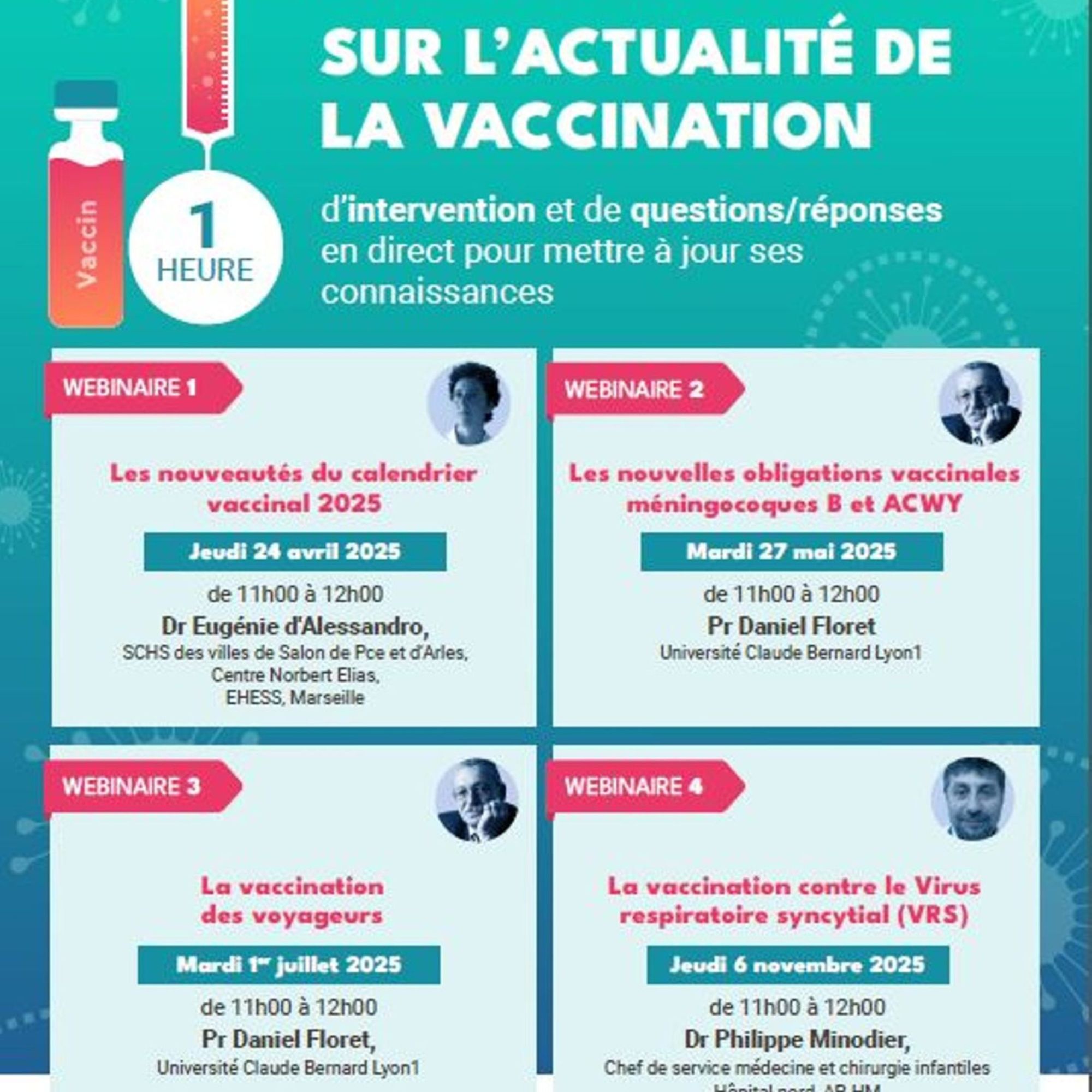4 webinaires : Vaccination 2025 pour les professionnels