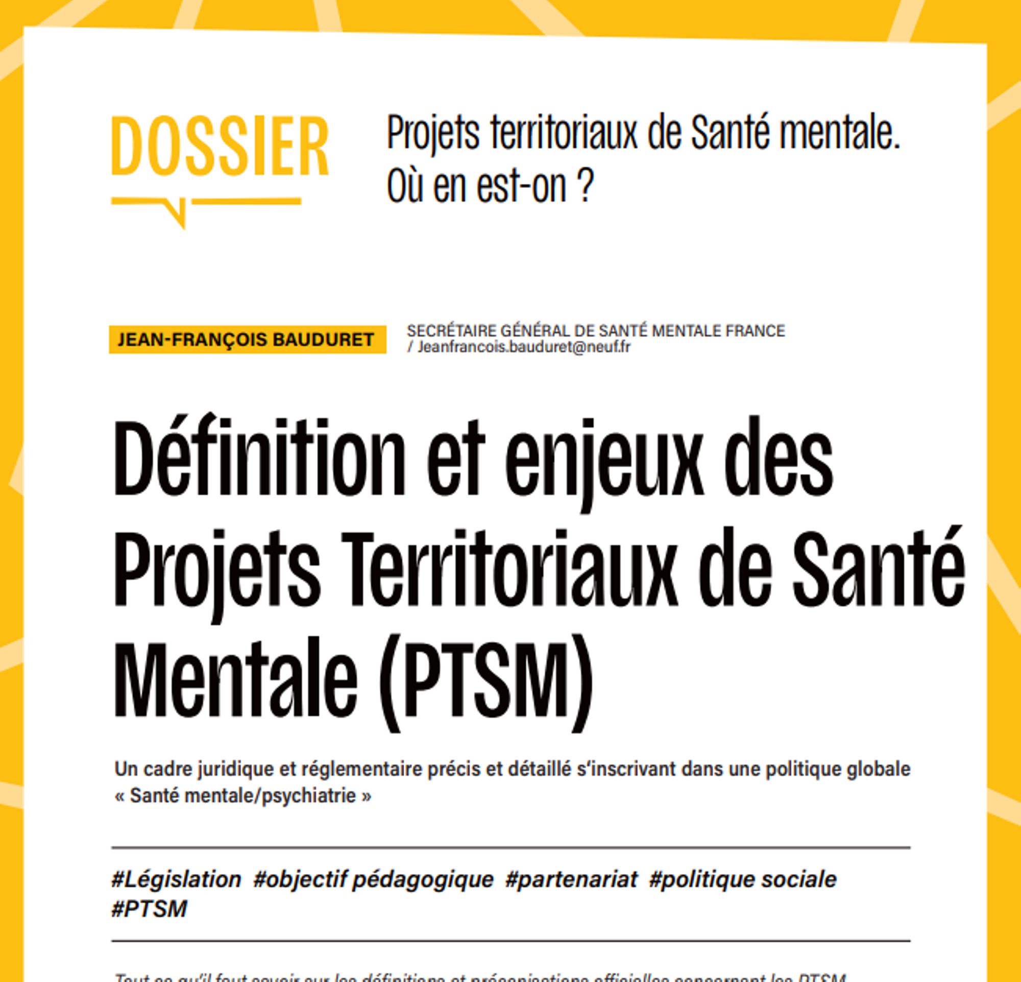 Projets territoriaux de Santé mentale (PTSM), où en est-on ? 