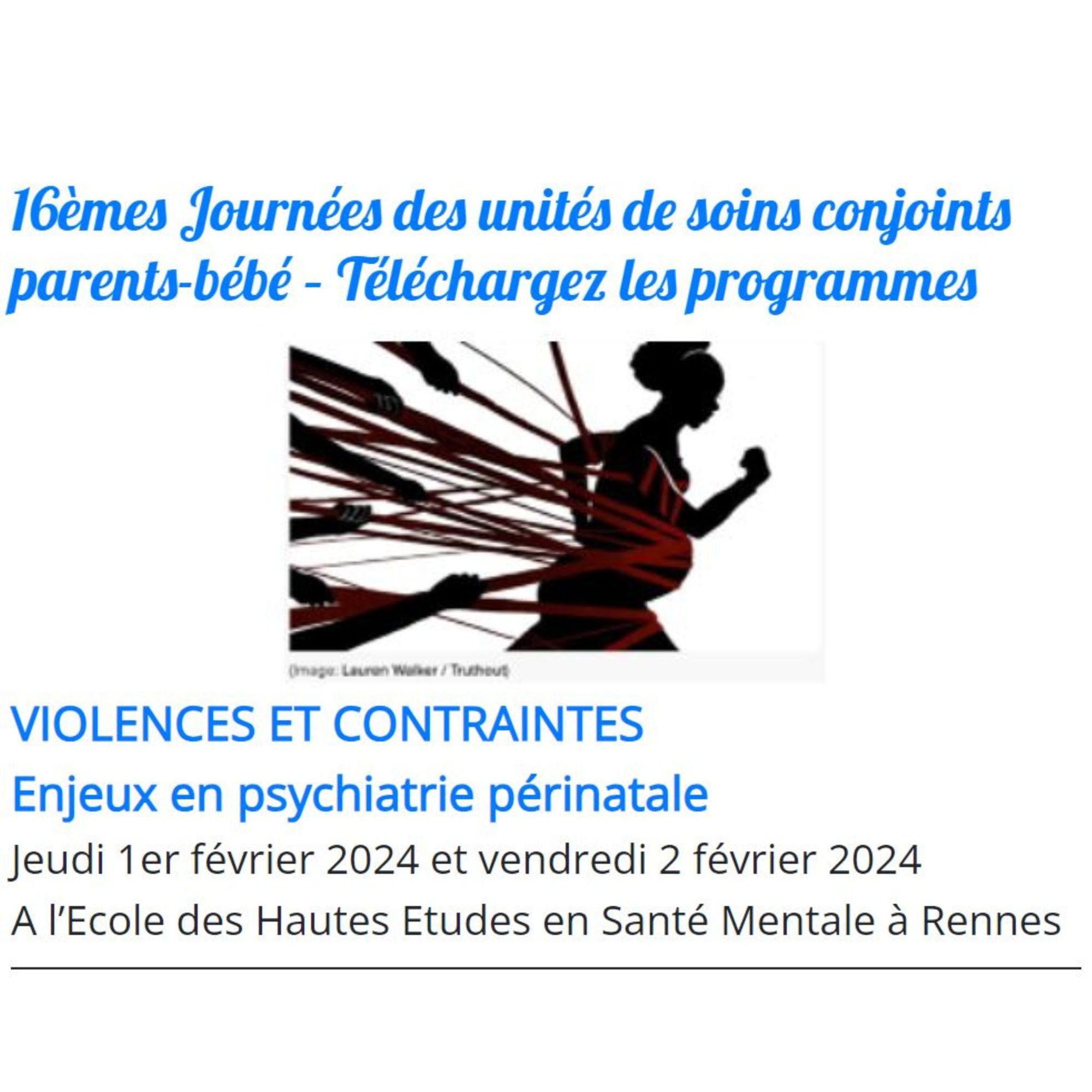 XVI Congrès des unités de soins conjoints Parents-bébé