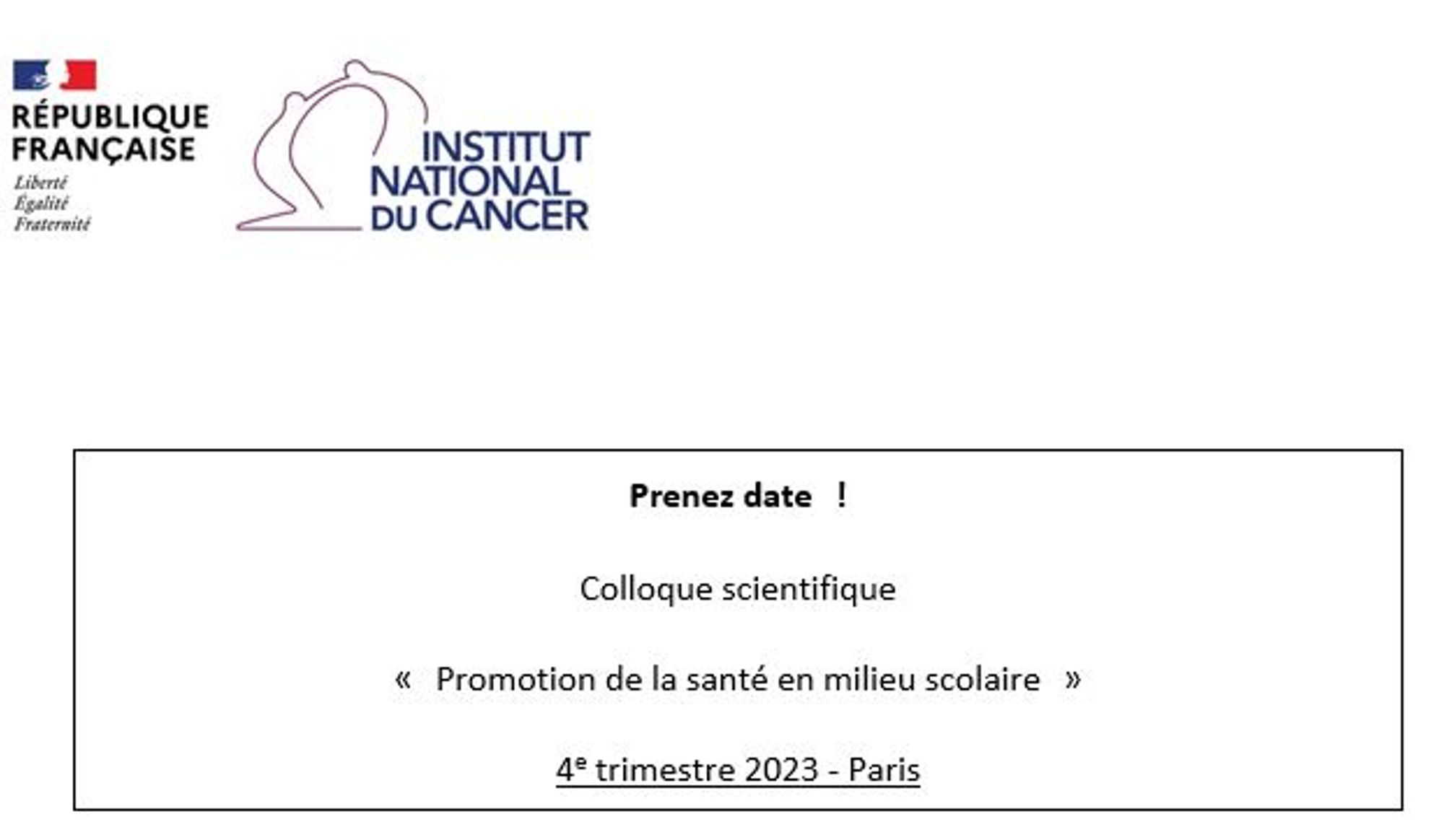 Colloque scientifique « Promotion de la santé en milieu scolaire » 