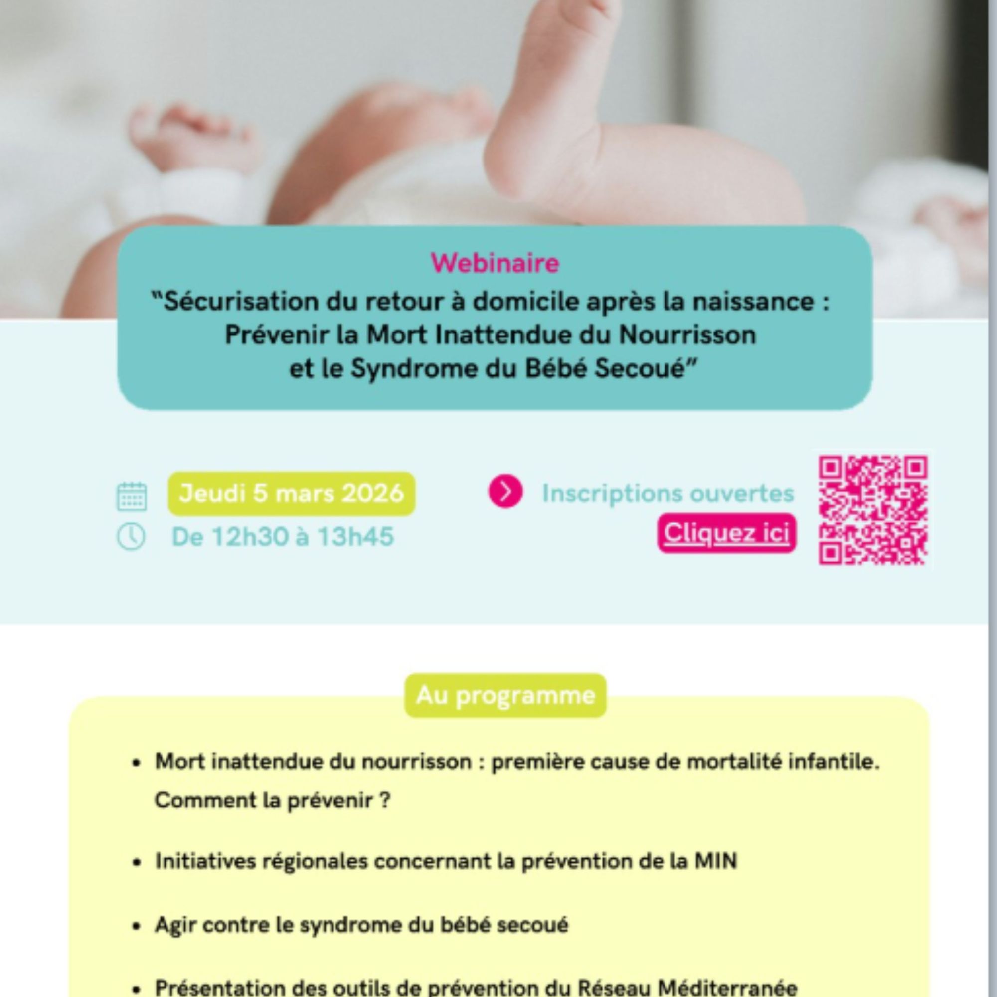 Webinaire – Prévenir la mort inattendue du nourrisson et le syndrome du bébé secoué