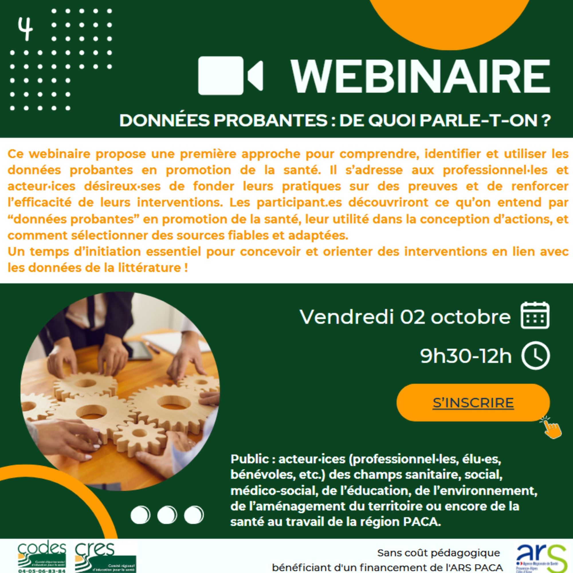 Webinaire : Données probantes. De quoi parle-t-on ?