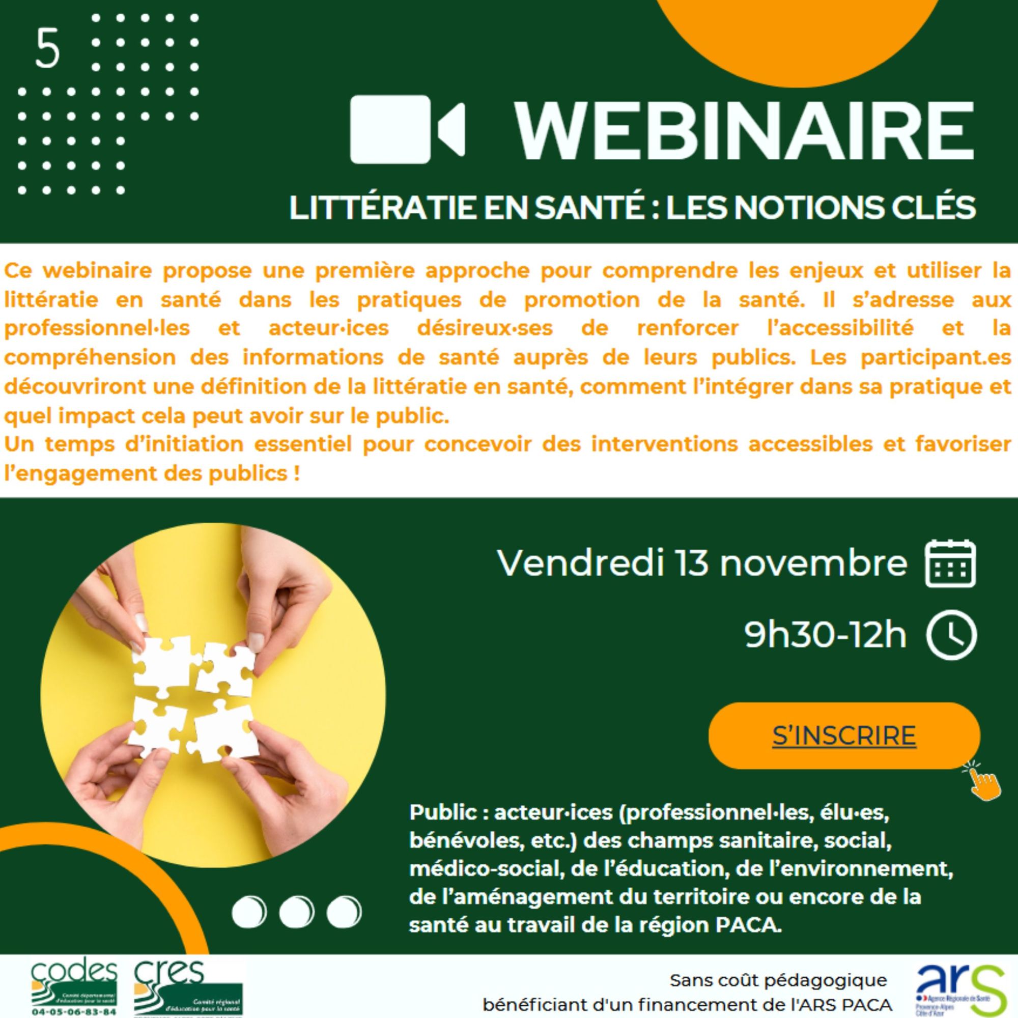 Webinaire : Littératie en santé : les notions clés
