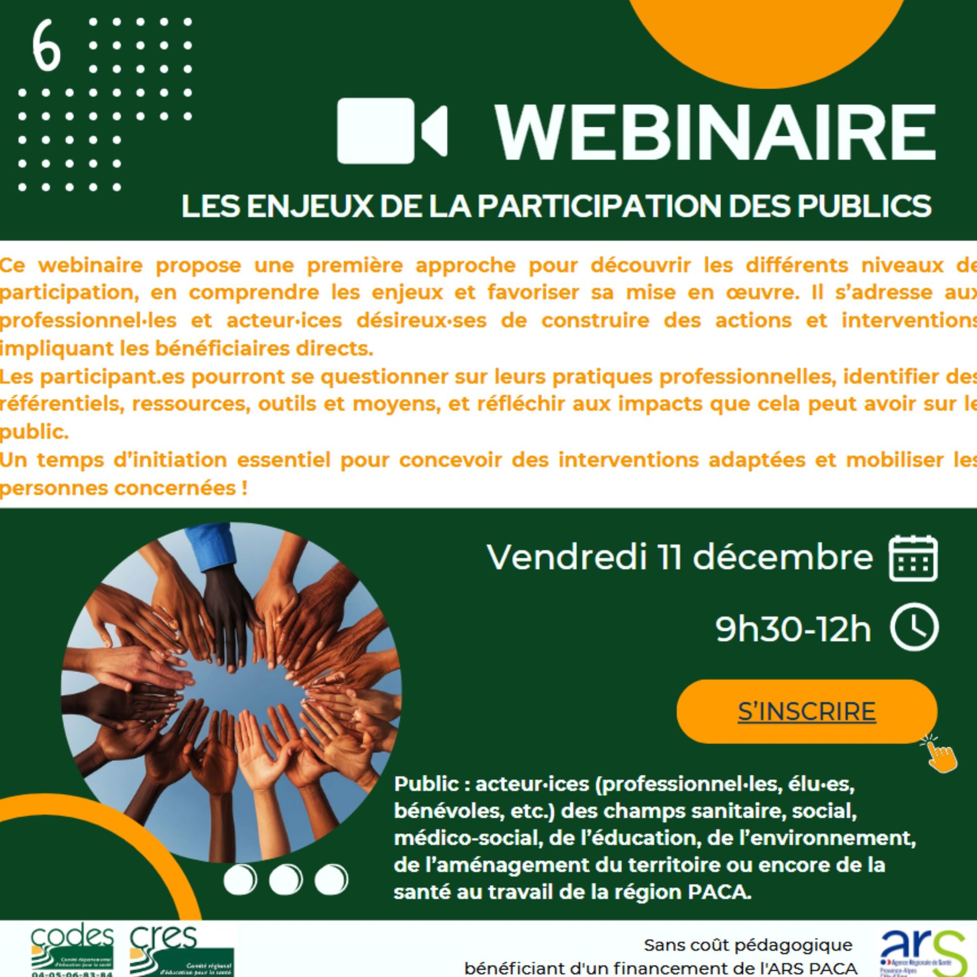 Webinaire : Les enjeux de la participation des publics