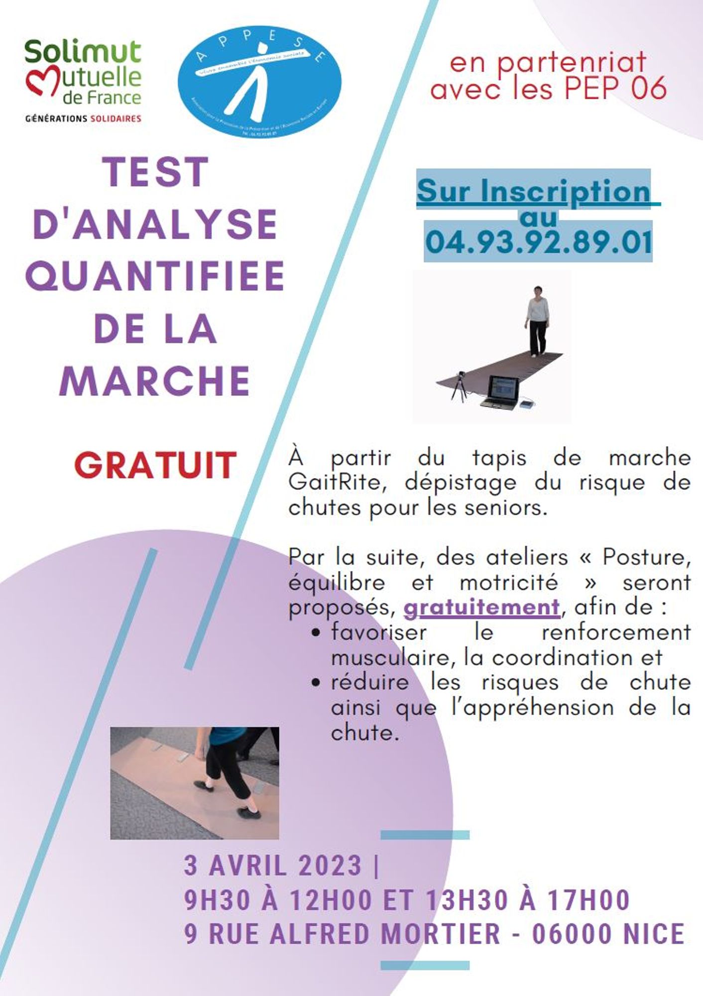 Dépistage d'analyse quantifiée de la marche 