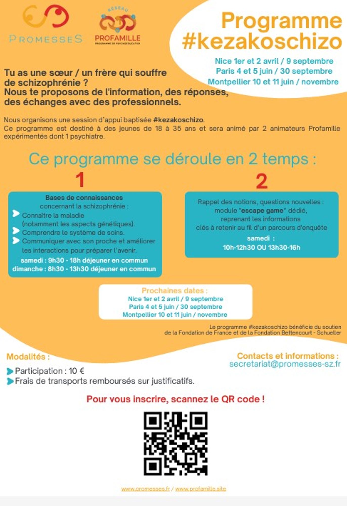 Programme #kesakoschizo pour les frères et soeurs de 18 à 35 ans