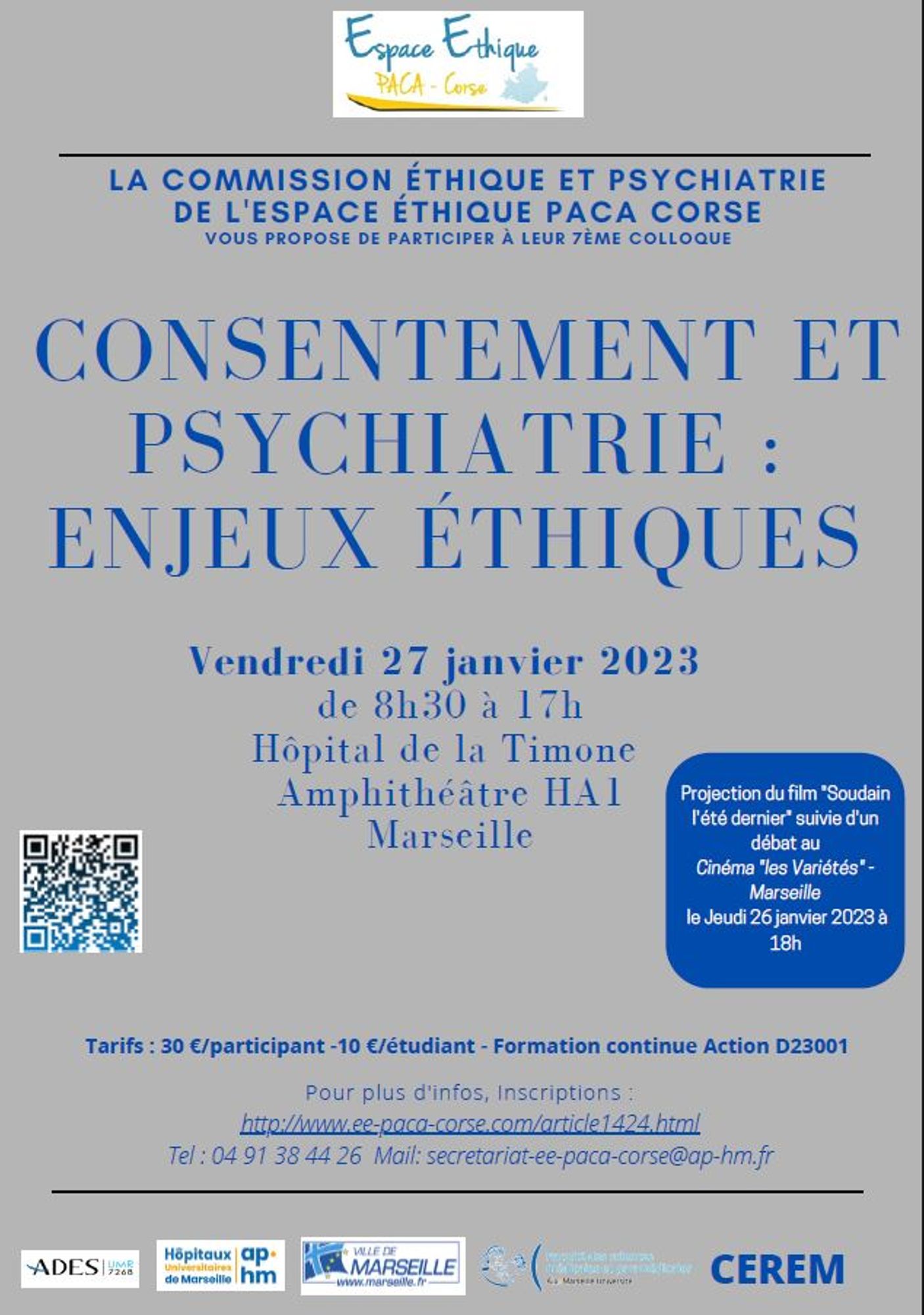 Colloque Consentement et psychiatrie : enjeux éthiques 