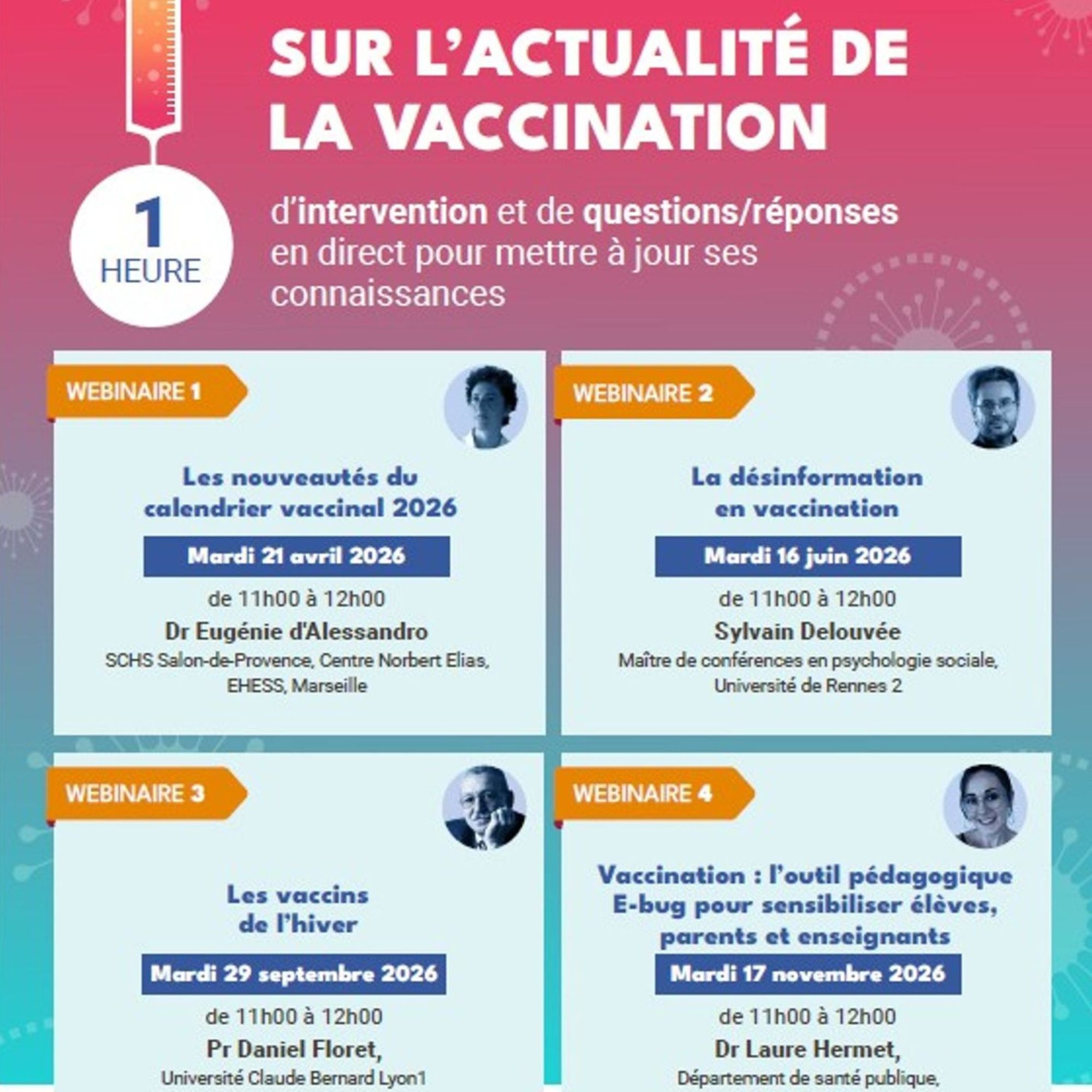 4 nouveaux webinaires sur la vaccination 