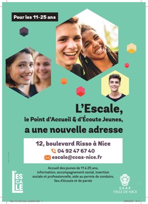 « L’ESCALE » Le Point d’Accueil et d’Ecoute Jeunes du CCAS de la Ville de Nice a déménagé