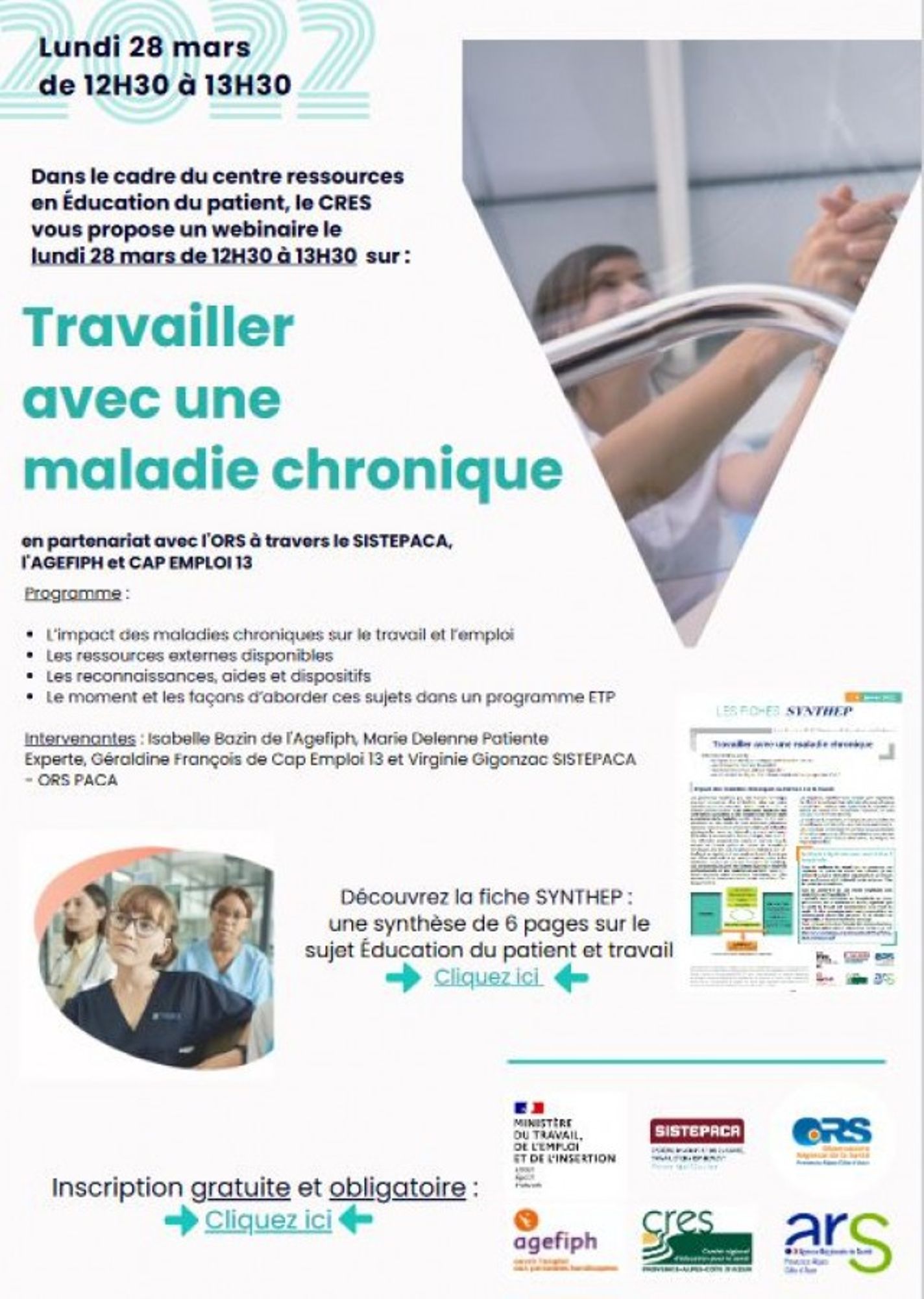 Webinaire "Travailler avec une maladie chronique"